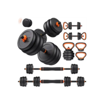 Mancuernas - FED Pack Smart Kit Mancuernas+Barra+Pesa Rusa 10 kg + Sensor, Negro